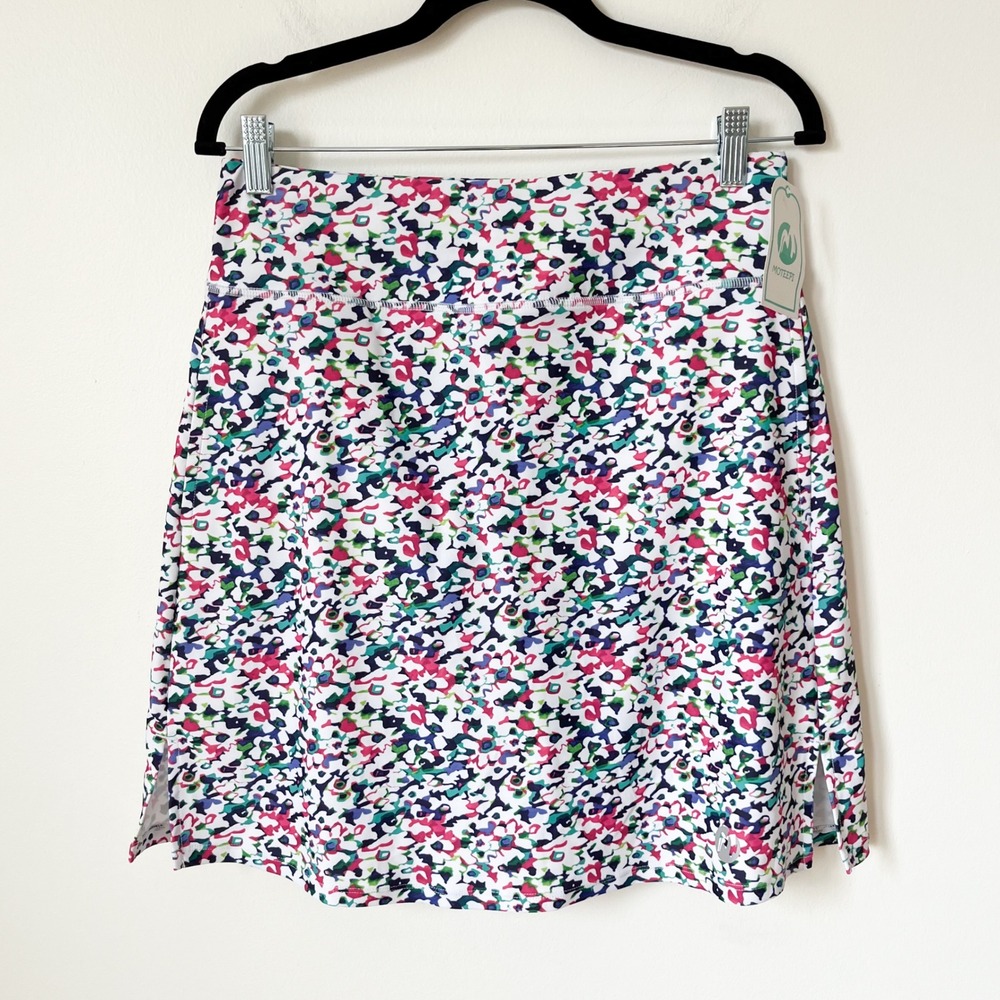 NEW Moteepi Floral Golf Skirt Skort Womens Medium Tennis Pickleball White Pink